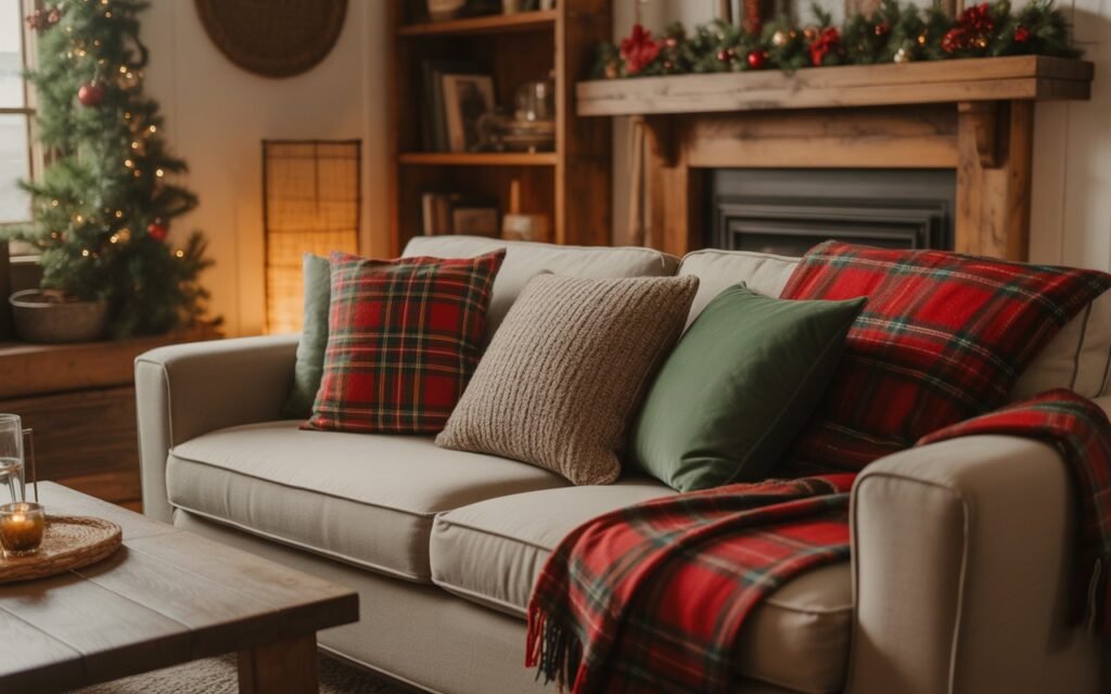 Layer Cozy Textiles and Plaid Patterns
