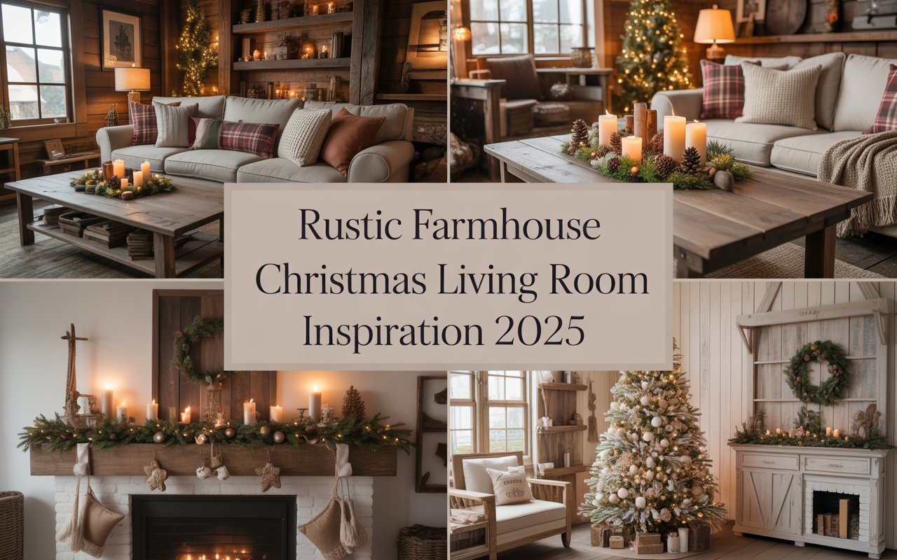 Rustic Farmhouse Christmas Living Room