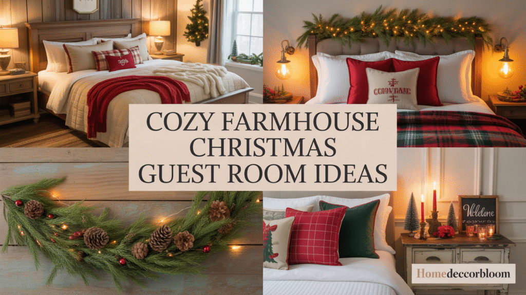 Cozy Farmhouse Christmas Guest Room Makeover Ideas