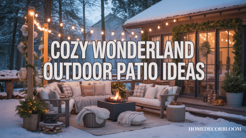 Cozy Winter Wonderland Outdoor Patio Christmas Setup