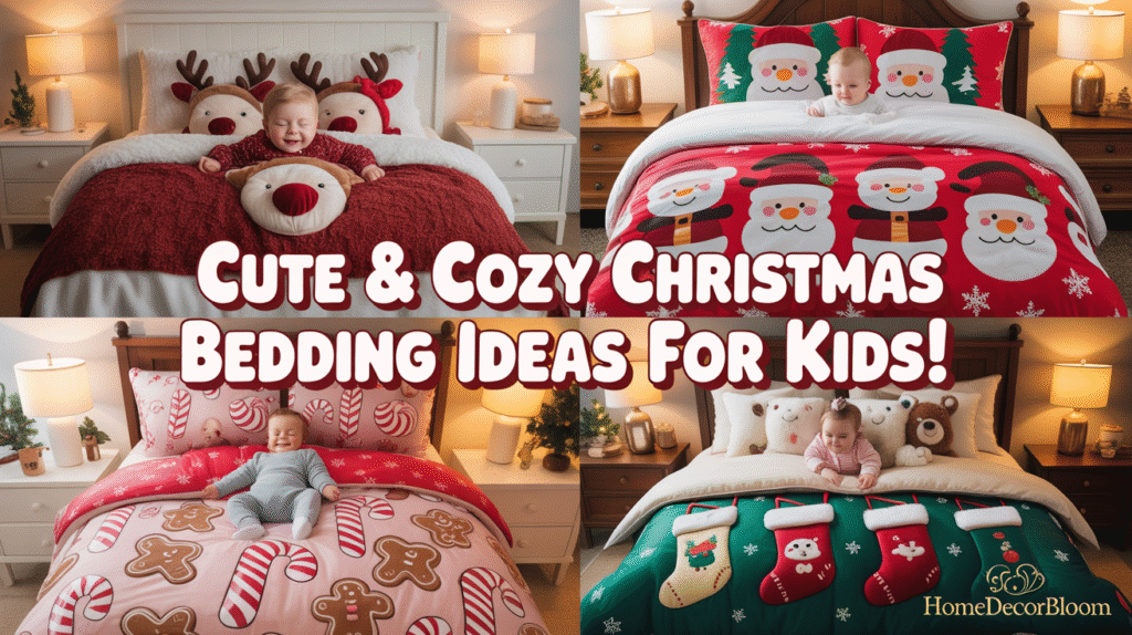 Cute & Cozy Christmas Themed Bedding Ideas for Kids’ Room