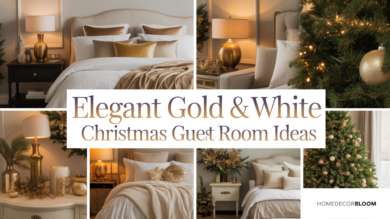 Gold and White Christmas Guest Room Inspiration