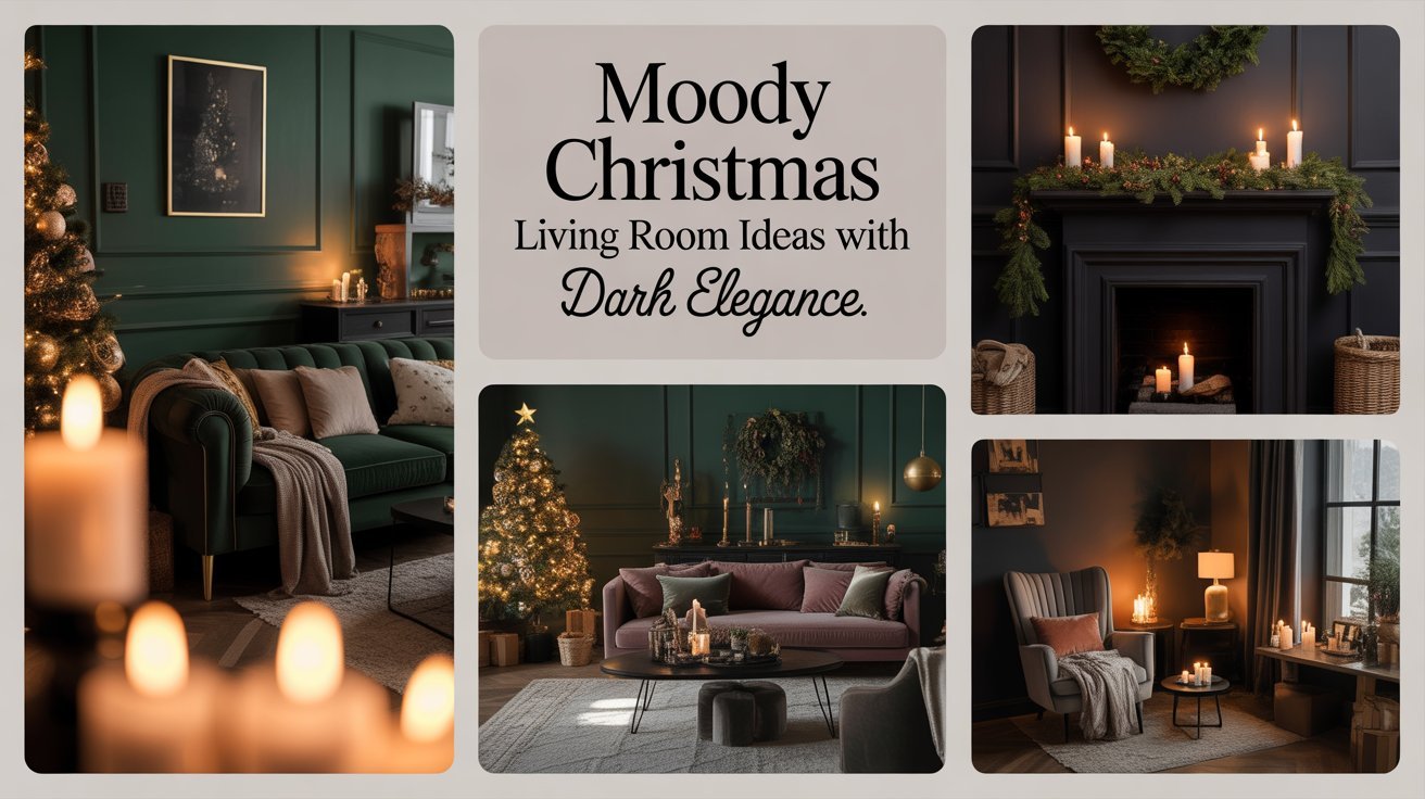 Moody Christmas Living Room Ideas with Dark Elegance