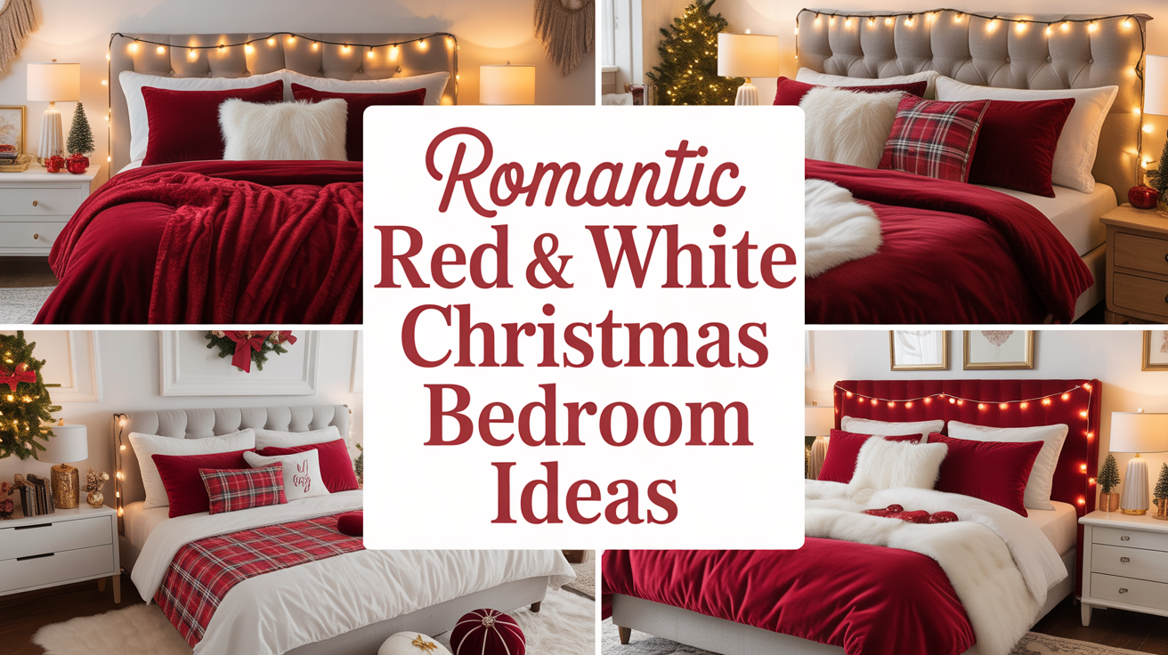 Red and White Christmas Bedroom