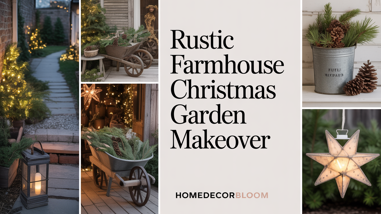 Rustic Farmhouse Christmas Garden Makeover
