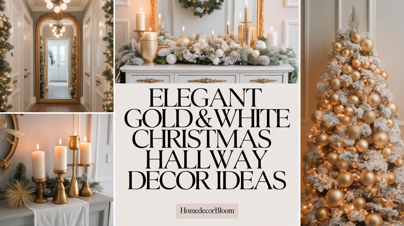 Elegant Gold and White Christmas Hallway Decor Trends 2025