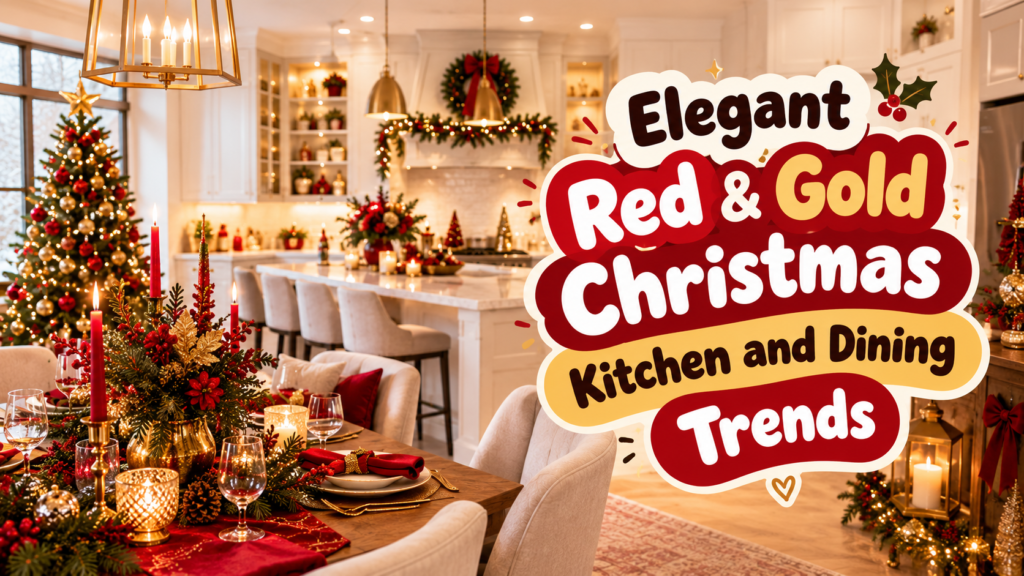Festive Red & Gold Kitchen and Dining Decor Inspiration