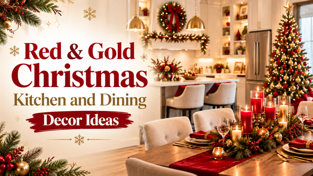 Festive Red & Gold Kitchen and Dining Decor Inspiration