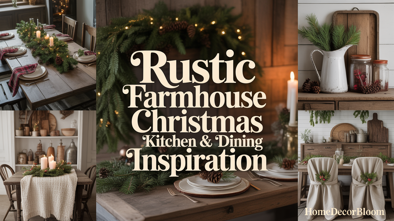 Rustic Farmhouse Christmas Kitchen and Dining Inspiration