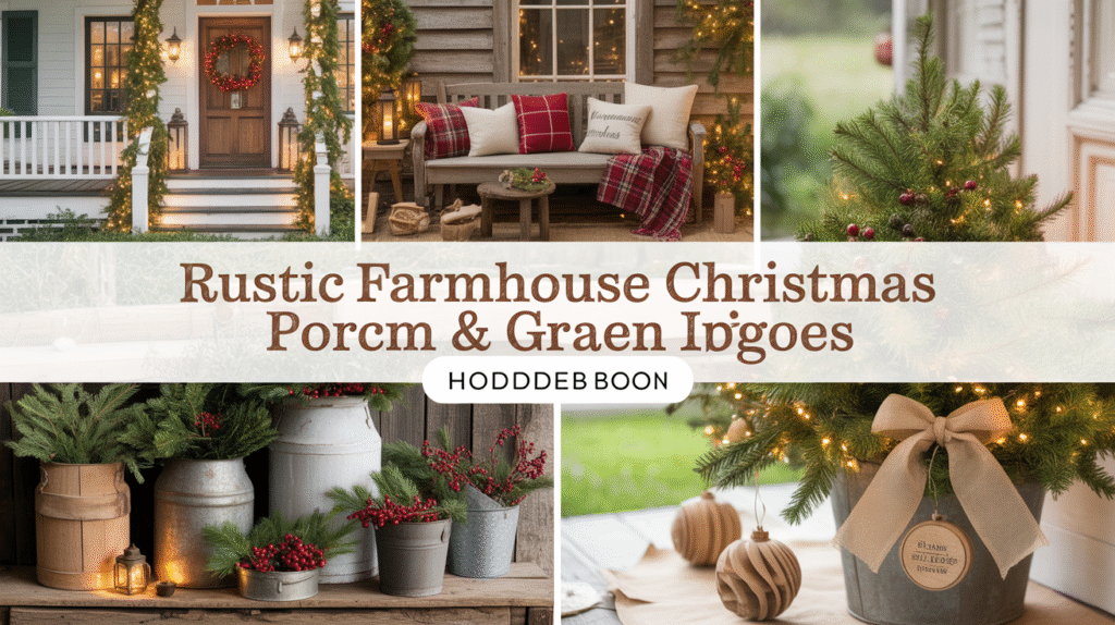 Rustic Farmhouse Christmas Porch and Garden Decoration Inspiration