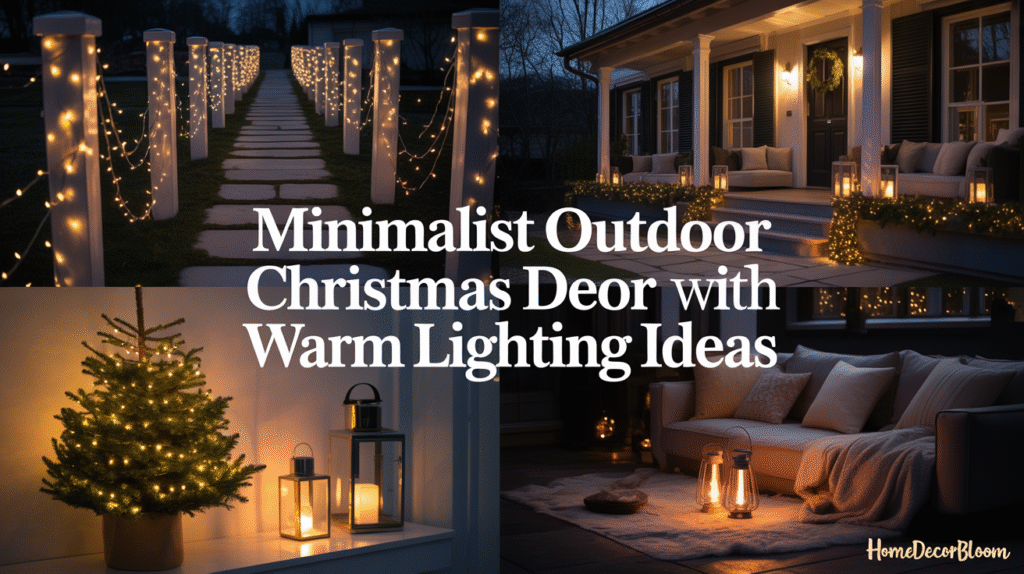 Minimalist Outdoor Christmas Decor with Warm Lighting Ideas