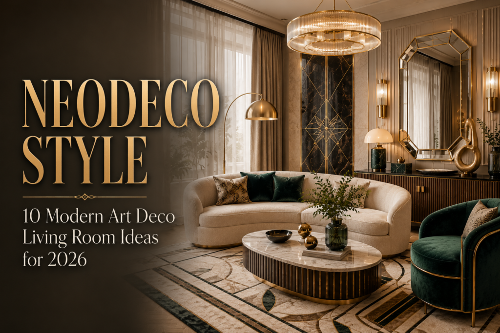 Neodeco Style Modern Art Deco Living Room Ideas for 2026