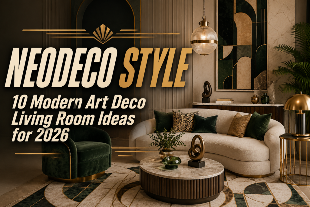 Neodeco Style: Modern Art Deco Living Room Ideas for 2026