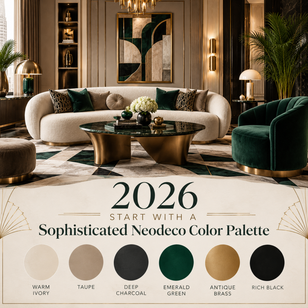 Neodeco Style Modern Art Deco Living Room Ideas for 2026