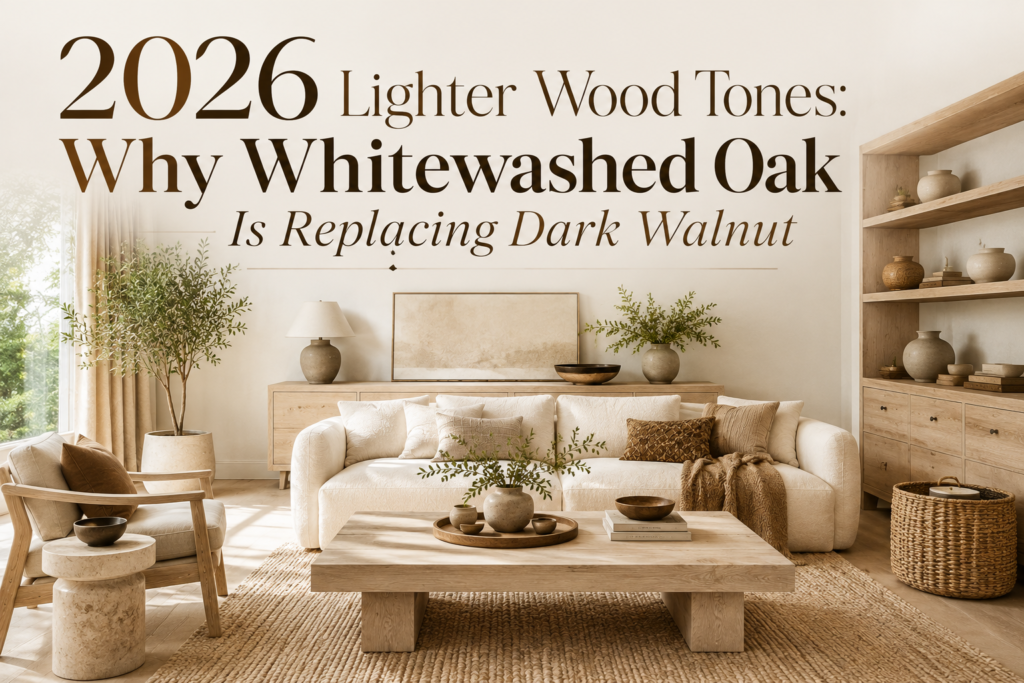 2026 Lighter Wood Tones Why Whitewashed Oak Is Replacing Dark Walnut