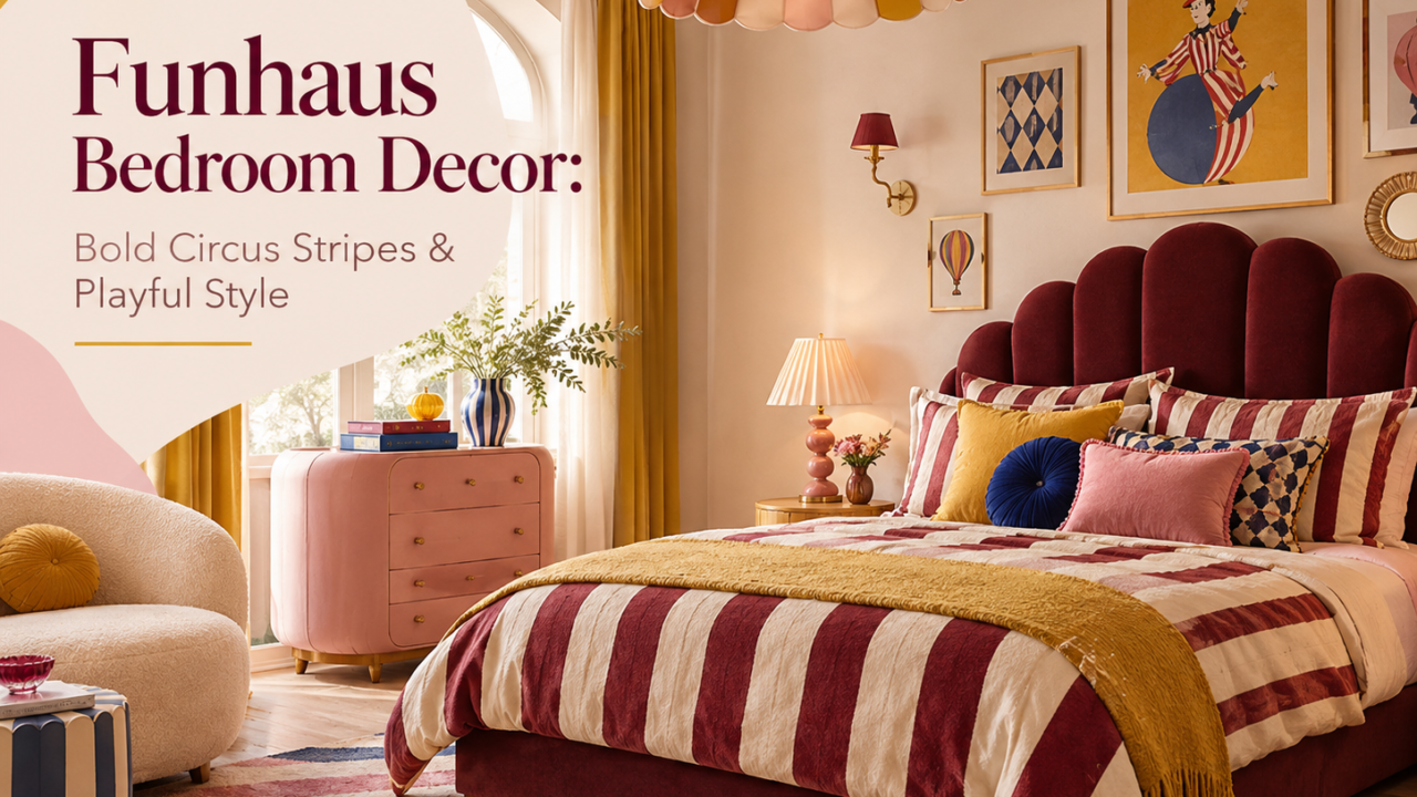 Funhaus Bedroom Decor: Bold Circus Stripes & Playful Style