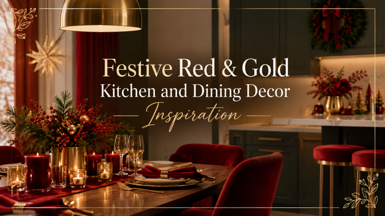 Festive Red & Gold Kitchen and Dining Decor Inspiration