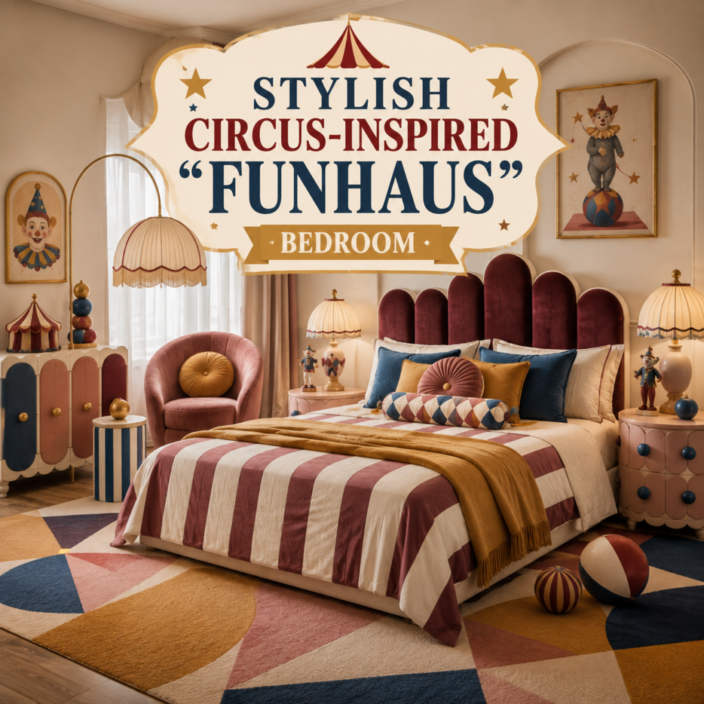Funhaus Bedroom Decor: Bold Circus Stripes & Playful Style