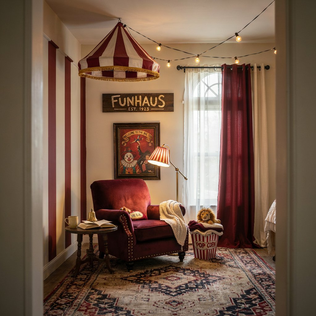 Funhaus Bedroom Decor: Bold Circus Stripes & Playful Style